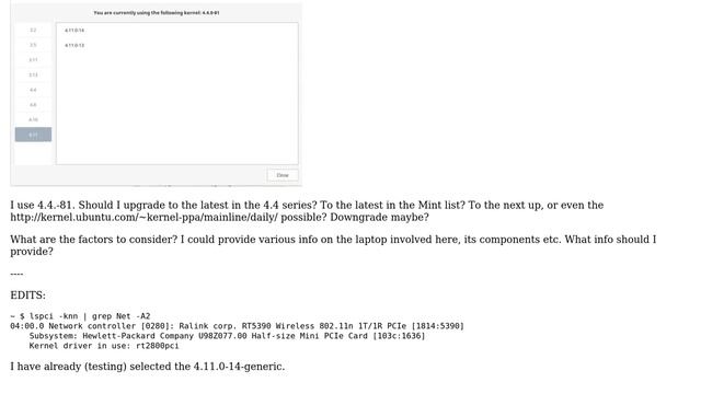 Unix & Linux: To what version of the kernel should I upgrade Mint 18.2 Xfce? смотреть онлайн