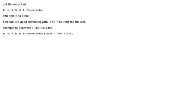 Unix & Linux: How to create a random .txt(Human readable text like ascii) file in linux? смотреть онлайн