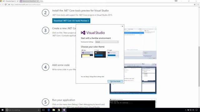 Get Started with Visual Studio 2015 and .NET Core смотреть онлайн