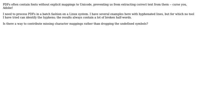 Unix & Linux: Resetting Unicode mappings in PDF text смотреть онлайн