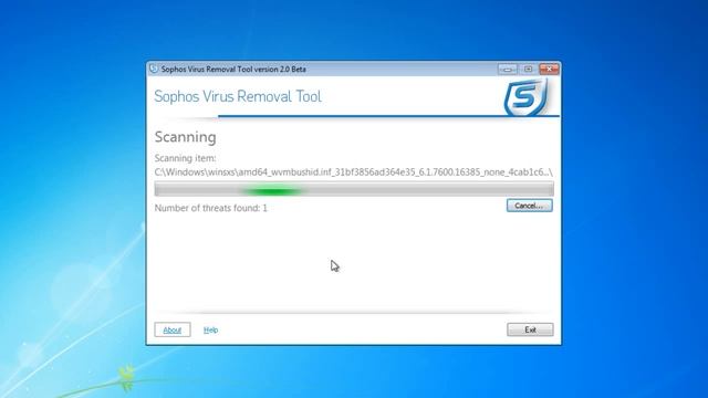 Scanning with the Sophos Virus Removal Tool смотреть онлайн