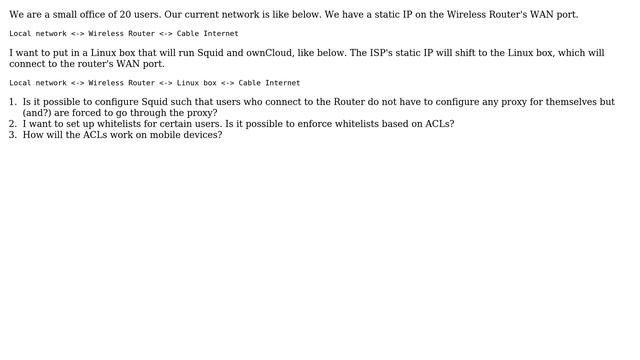 Unix & Linux: What is the correct way of setting up a Squid Proxy in front of wireless router смотреть онлайн