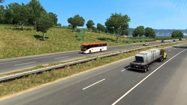 American Truck Simulator Bus Mod V-1.41.1 || Bus Gameplay || смотреть онлайн