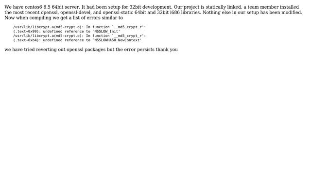 libcrypt.a undefined reference to NSSLOW_ смотреть онлайн