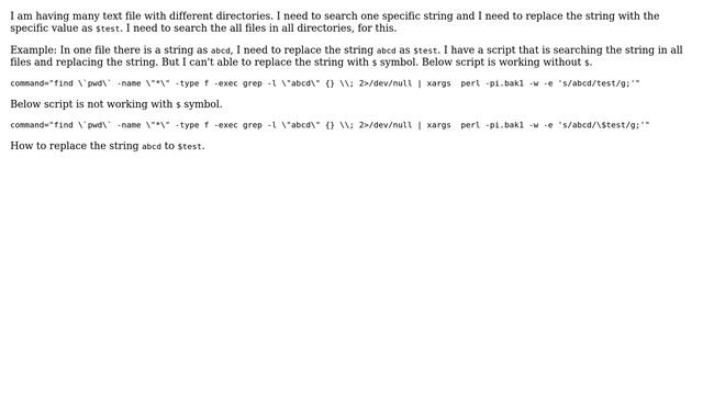 Unix & Linux: Replace the string as $test смотреть онлайн