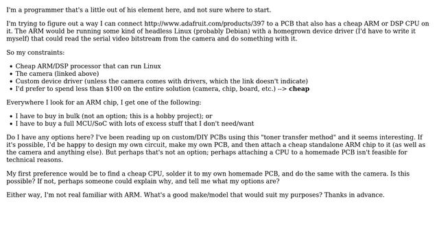 Electronics: Options for wiring TTL camera to a Linux chip? смотреть онлайн