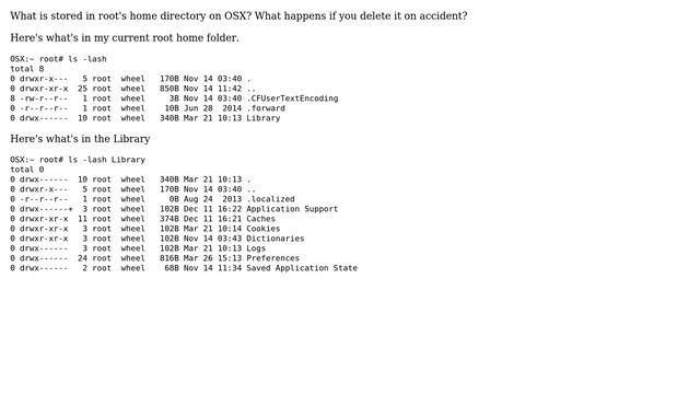 Unix & Linux: Content of root's home directory in OSX смотреть онлайн