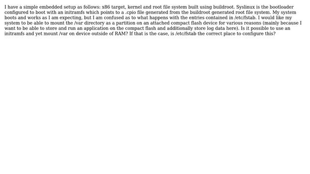 What happens with /etc/fstab when using an initramfs? смотреть онлайн