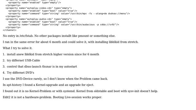 Unix & Linux: thunar-volman automount and autoplay not longer working DVD/CD only смотреть онлайн