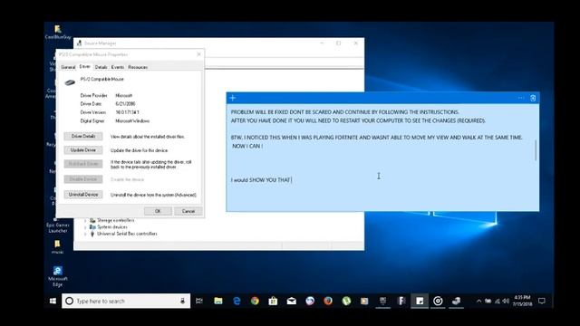 Cannot move/use your keyboard and mouse at the same time? Windows 10 solution! смотреть онлайн