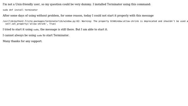 Unix & Linux: Unable to start Terminator in Fedora смотреть онлайн