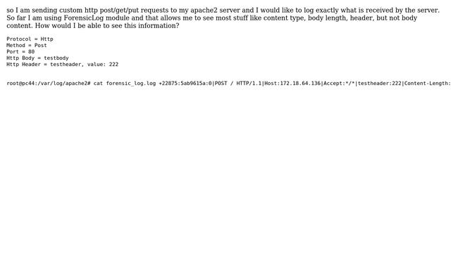 Unix & Linux: Viewing content of http body from apache2 logging смотреть онлайн