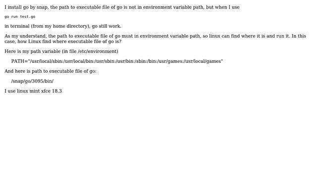 Ubuntu: go still run even its path not in environment variable path? смотреть онлайн