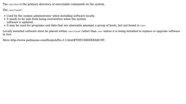 Unix & Linux: Which is better for installed applications: /usr/bin or user's home directory? смотреть онлайн