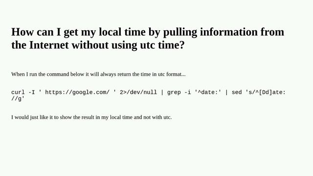 Time not utc linux смотреть онлайн