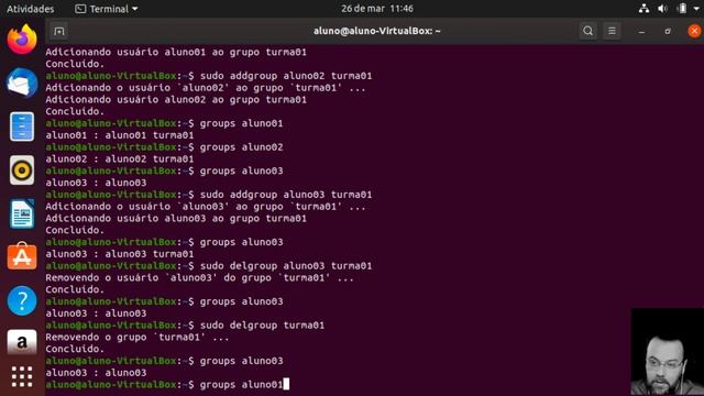 Comandos básicos do Shell do Linux - Parte 04 - Gestão de grupos, de usuários e de arquivos смотреть онлайн