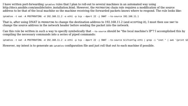 Unix & Linux: Use of 'local machine's IP' in iptables rule? (2 Solutions!!) смотреть онлайн