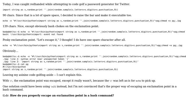 Unix & Linux: How to properly escape exclamation points in bash? (2 Solutions!!) смотреть онлайн