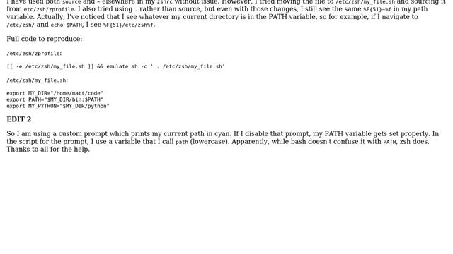 Unix & Linux: zsh PATH variable not properly set from another environment variable смотреть онлайн