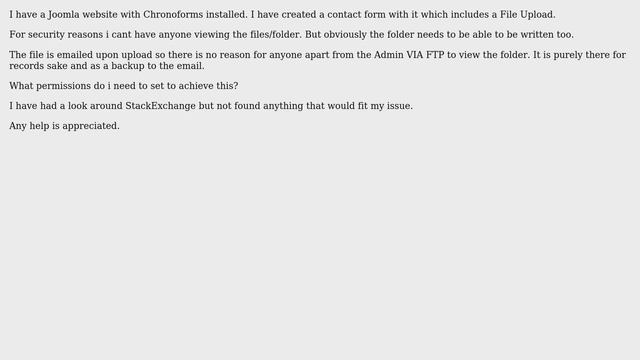 Linux Web Server Permissions - Write But Not View/Modify/Delete смотреть онлайн