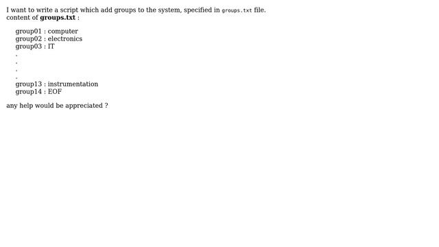 Unix & Linux: add groups from external file смотреть онлайн