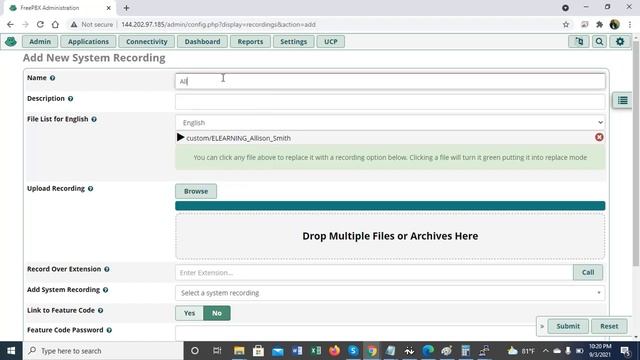 Uploading a recording to FreePBX смотреть онлайн
