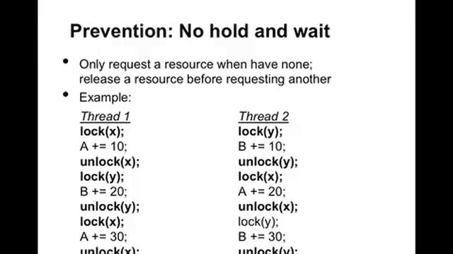 Lecture 4, unit 3: dealing with deadlock смотреть онлайн
