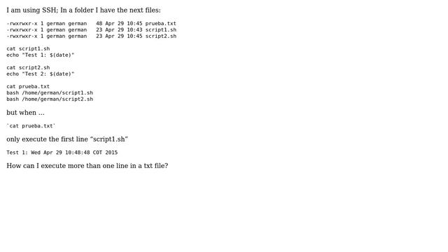 Unix & Linux: How to execute several lines into a .txt? смотреть онлайн