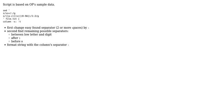 Unix & Linux: How do I create uniform columns from text containing both tabs and spaces? смотреть онлайн