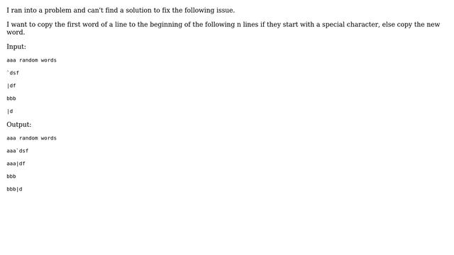 Unix & Linux: sed add first word from previous line to beginning of the next line, if смотреть онлайн