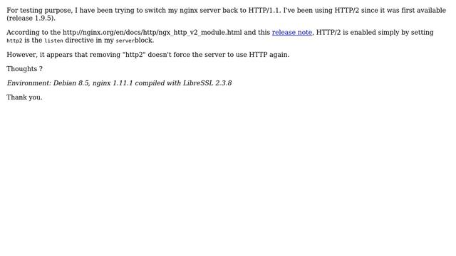 nginx : HTTP/2 switch to HTTP/1.1 (testing) смотреть онлайн