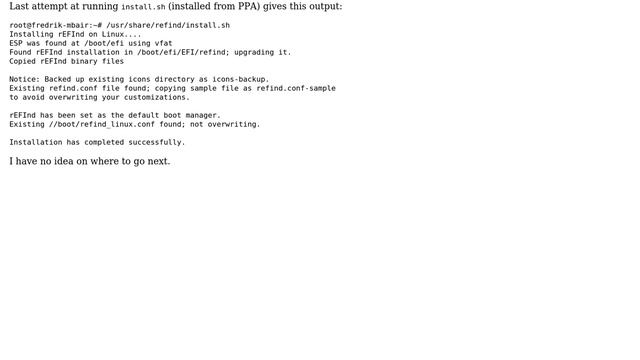 Ubuntu: efibootmgr doesn't match what's really used on MacBook Air смотреть онлайн