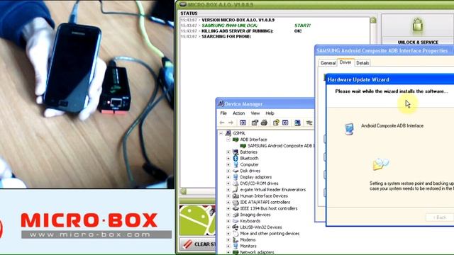 Samsung I9000 Select Debug, Install correct driver - Read info with Micro-Box - www.micro-box.com смотреть онлайн