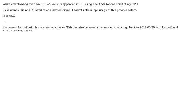 Unix & Linux: irq/51-iwlwifi appears in "top" смотреть онлайн