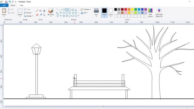 How to draw Autumn Falling Leaves Scenery in MS Paint Computer||Step by Step tutorial in computer. смотреть онлайн