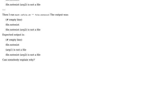 Unix & Linux: Empty string is a file? ( if [ ! -f "" ] ) смотреть онлайн