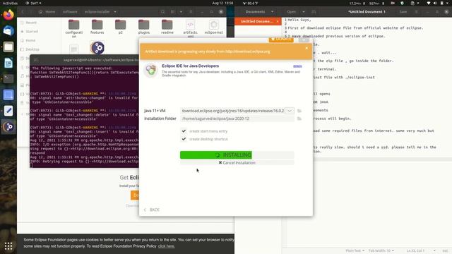 Eclipse installation in Linux смотреть онлайн