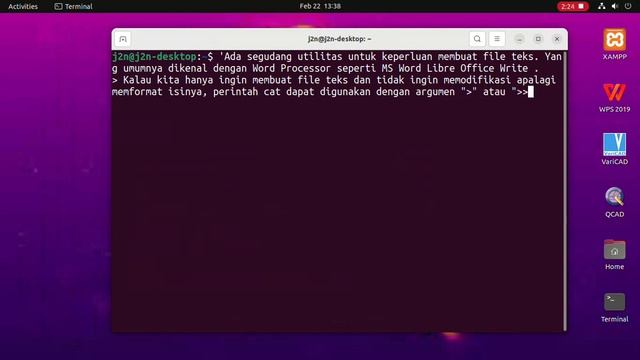 Belajar Linux cat perintah linux untuk membuat file teks part 15 смотреть онлайн
