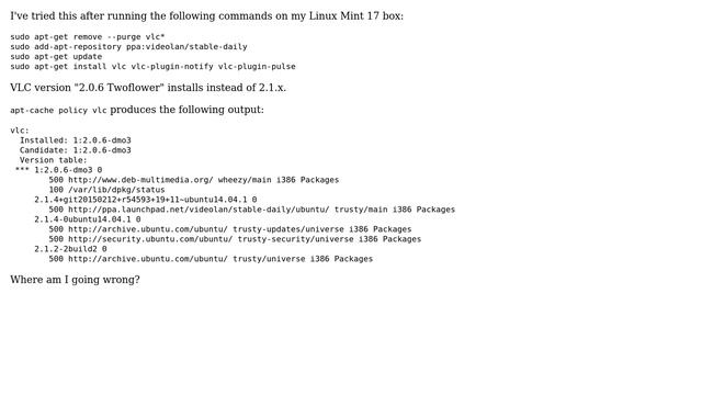 How to install VLC 2.1 on Linux Mint 17? смотреть онлайн