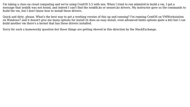 DevOps & SysAdmins: CentOS 5.5 needs xenblk.ko, what's the easy way? смотреть онлайн