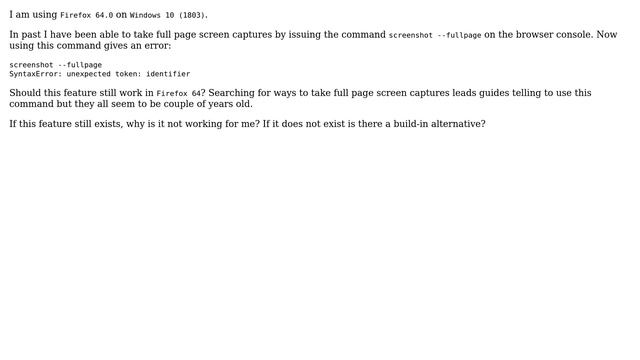 Unix & Linux: Unable to take full page screenshot using "screenshot --fullpage" смотреть онлайн