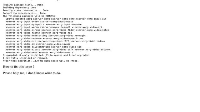 xserver-xorg-core update failed. Not fully installed or removed смотреть онлайн