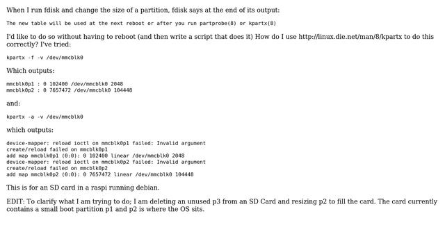 Unix & Linux: How do I use new fdisk table without reboot (kpartx)? (3 Solutions!!) смотреть онлайн