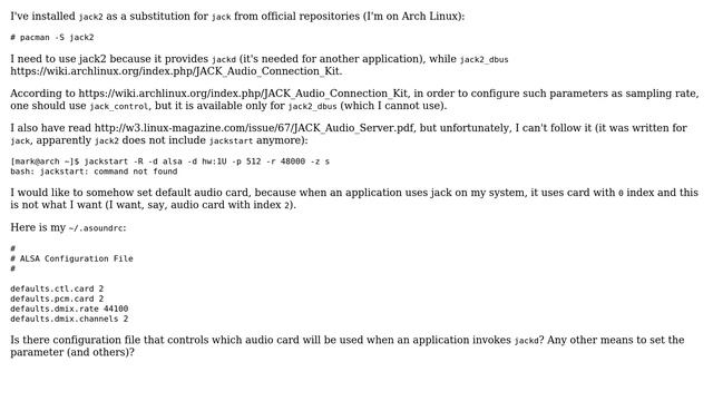 Unix & Linux: How to configure which sound card jack2 will use? смотреть онлайн