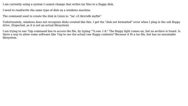 /dev/fd0 equivalent on windows. (Writing directly to tar floppy) (2 Solutions!!) смотреть онлайн