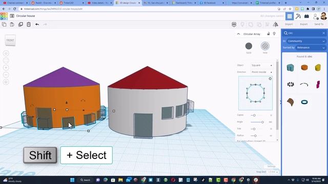 Tinkercad tricks to evenly space windows in a Circular House смотреть онлайн
