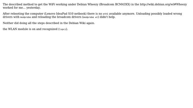 Unix & Linux: BCM43XX WiFi driver in Debian Wheezy смотреть онлайн