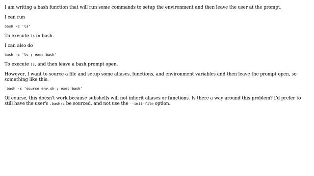 Unix & Linux: How to run bash commands and leave prompt open? смотреть онлайн