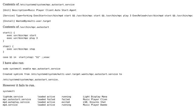 Unix & Linux: mpc autostart and play url 3 systemd смотреть онлайн