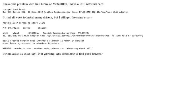 Unix & Linux: Realtek RLT8812AU can't start monitor mode (2 Solutions!!) смотреть онлайн
